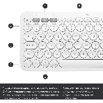 Клавиатура беспроводная Logitech K380, Bluetooth, белый, фото32