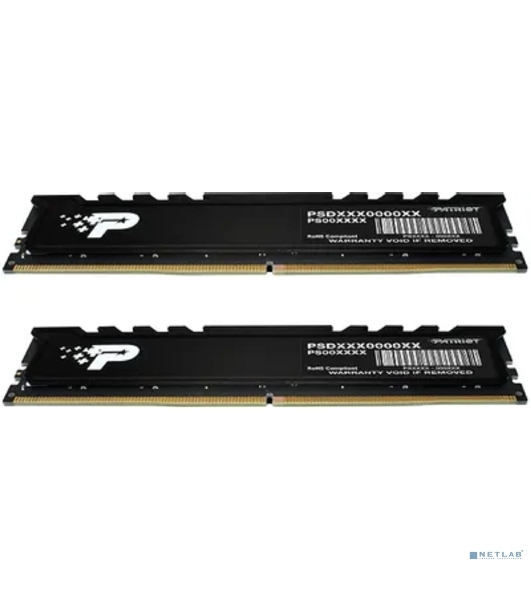 Оперативная память Patriot Signature Premium, DDR5, 32GB (2x16 GB), 4800 MHz, CL40, DIMM, радиатор, черный