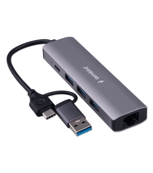 Док-станция Gembird UHB-D7, USB Type-C + USB, 3хUSB3.1, Type-C, RJ45, USB