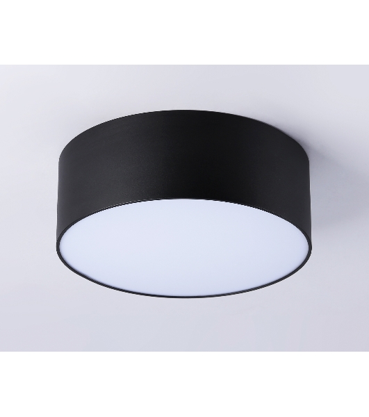 Потолочный светодиодный светильник Ambrella light FV5513 BK черный LED 15W 3000K D120*58 (Без ПДУ)