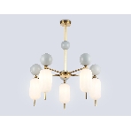 Светильник Ambrella light LH53104/5 BS/GR/FR латунь/серый/белый матовый G9*5 max 28W D650*750, фото7