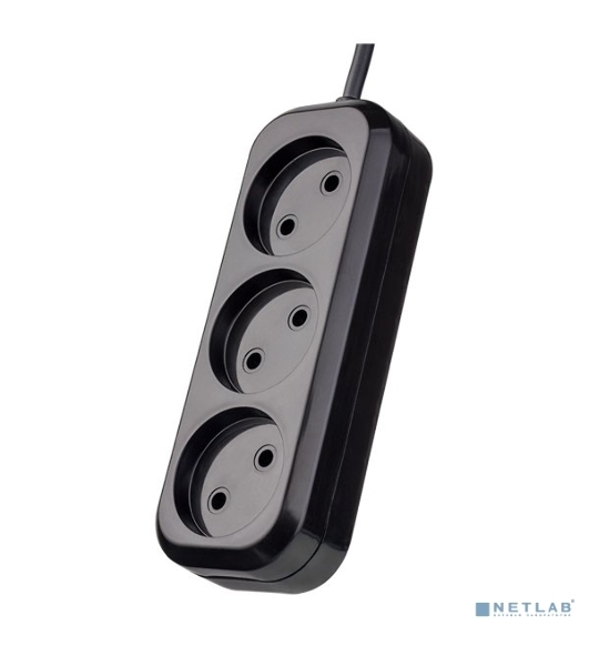 Сетевой удлинитель Perfeo без заземления 'RU POWER', PF_B4066 (3,0 м, 3 розетки, черный (Р16-012))