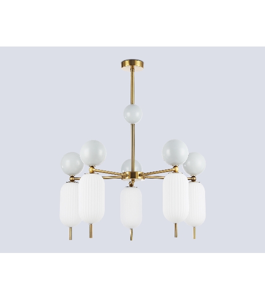 Светильник Ambrella light LH53104/5 BS/GR/FR латунь/серый/белый матовый G9*5 max 28W D650*750