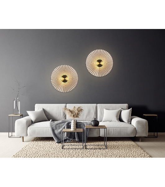 Настенный светильник Ambrella light LH72643 BR/WH латунь/бежевый 6W 3000K D300*100