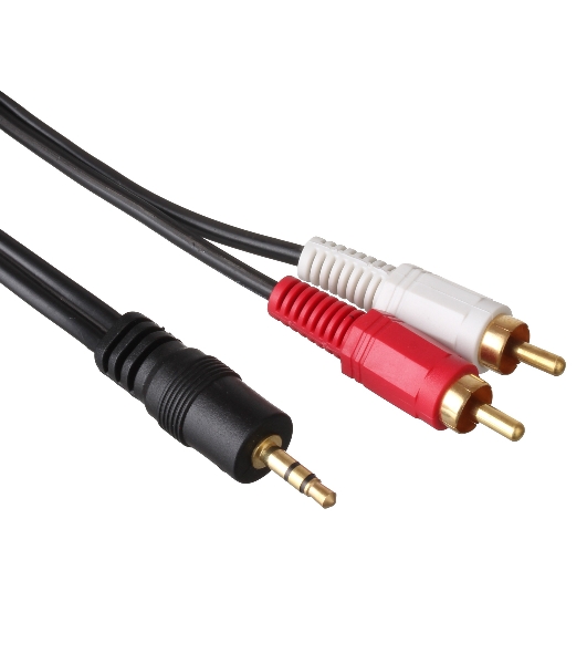 Кабель аудио Exegate 3.5мм Jack M - 2xRCA M 5м позолоченные разъемы