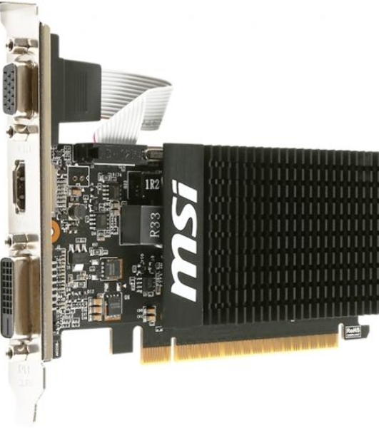 Видеокарта MSI PCI-E GT 710 2GD3H LP nVidia GeForce GT 710 2048Mb 64bit DDR3 954/1600 DVIx1/HDMIx1/CRTx1/HDCP Ret low profile