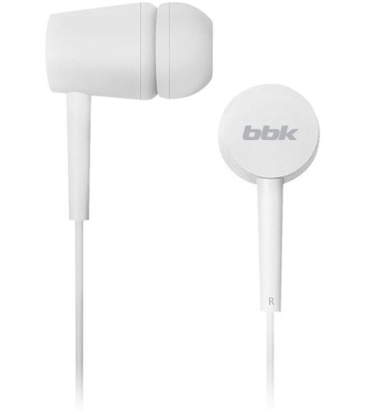Проводные наушники BBK EP-1002S белый, вкладыши