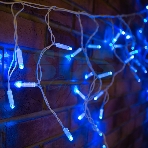 Гирлянда Neon-night Айсикл (бахрома) светодиодный, 2,4 х 0,6 м, белый провод, 230 В, диоды синие, 76 LED, фото 1