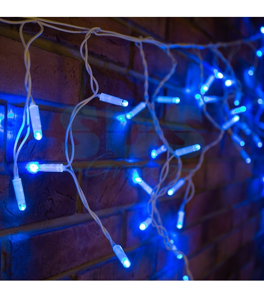 Гирлянда Neon-night Айсикл (бахрома) светодиодный, 2,4 х 0,6 м, белый провод, 230 В, диоды синие, 76 LED
