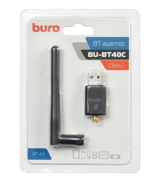 Адаптер USB Buro Bluetooth 4.0+EDR class 1 100м черный