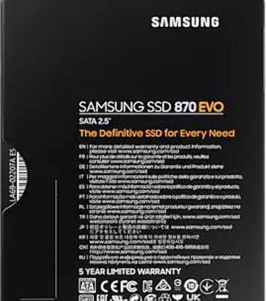Накопитель SSD Samsung 870 EVO, 2Tb, SATA III, 2.5', R/W 560/530