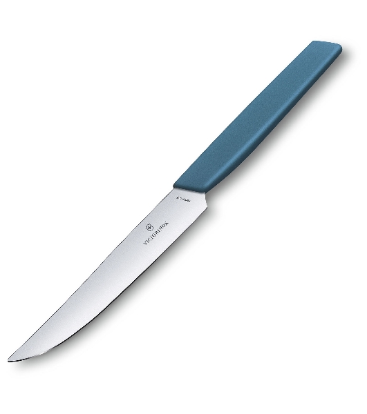 Нож кухонный Victorinox Swiss Modern (6.9006.122) стальной для стейка лезв.120мм прямая заточка синий