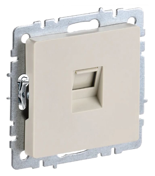 Розетка компьютерная СП RJ45 кат.5E BRITE РК10-БрКр беж. IEK BR-K10-1-K10