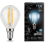 Лампа светодиодная филаментная Gauss Filament 11Вт цок.: E14 шар 220B 4100K св. свеч. белый нейт. (упак.: 10 шт), фото5