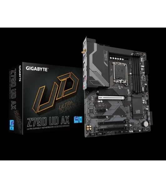 Материнская плата Gigabyte Z790 UD AX (V1.1/V1.2), LGA 1700, Intel Z790, 4xDDR5, 6xSATA, 3xM.2, 1xPCIe 5.0 x16, 1xPCIe 4.0 x4, 1xPCIe 3.0 x1, 1xHDMI, 1xDP, 1x 2.5Gb LAN, 4xUSB-A 2.0, 4xUSB-A 3.2 Gen 1, 1xUSB-A 3.2 Gen 2, 1xUSB-C 3.2 Gen 2x2, 7.1, ATX