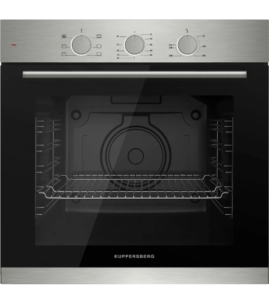 Духовой шкаф электрический Kuppersberg HF 603 BX 60 см, 80 л, High-Tech, 6 режимов, паровая очистка, черный + нерж. сталь