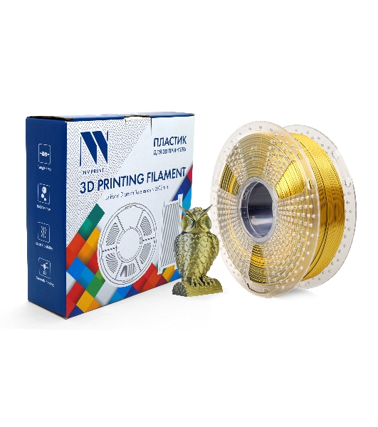 Филамент NVPrint Silk PLA+ Black/Gold для 3D печати диаметр 1.75мм длина 330 метров масса 1 кг