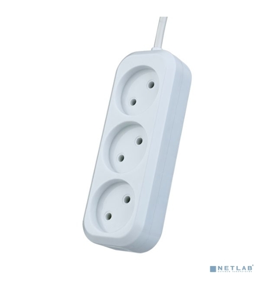 Сетевой удлинитель Perfeo без заземления 'RU POWER', PF_B4063 (5,0 м, 3 розетки, белый (Р16-012))