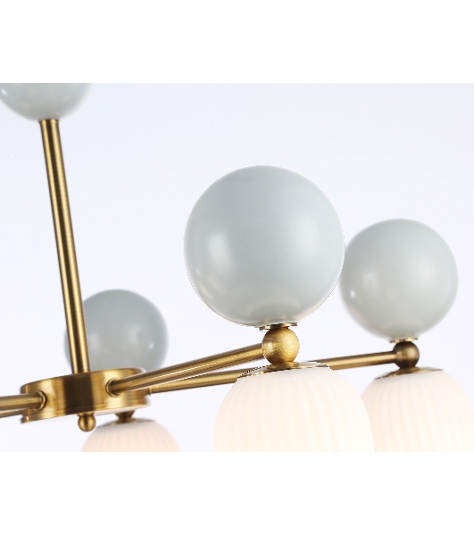 Светильник Ambrella light LH53104/5 BS/GR/FR латунь/серый/белый матовый G9*5 max 28W D650*750
