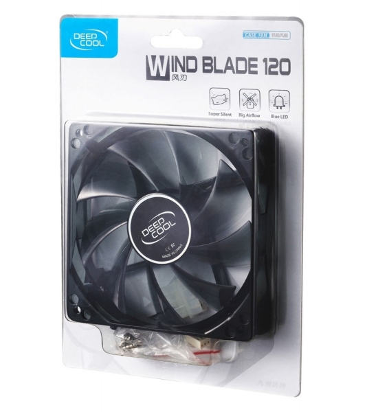 Вентилятор для корпуса DEEPCOOL WIND BLADE 120 черный, 120 мм, 1300 об/мин, 26.6 дБ, 3 pin