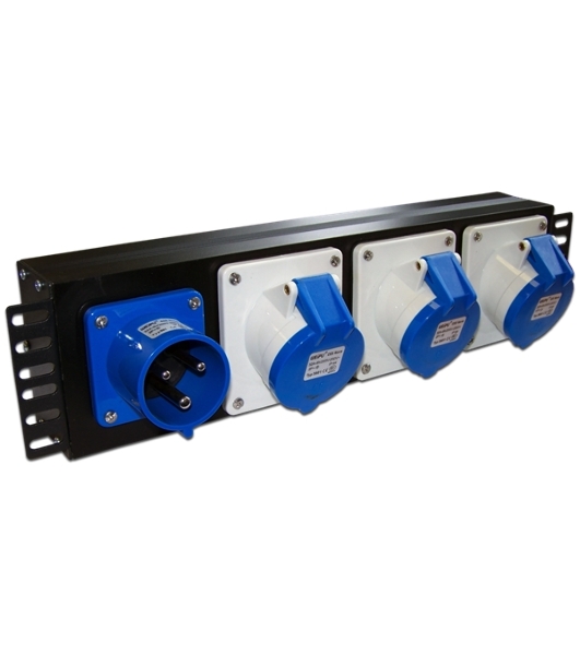 Блок розеток 19' однофазный, 1х3 IEC309, 32A 250V
