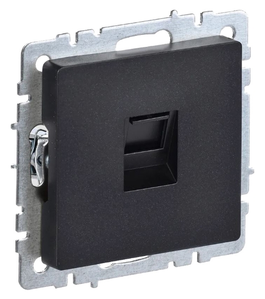 Розетка компьютерная IEK BRITE RJ45 кат.5E РК10-БрЧ черный