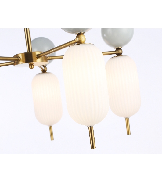 Светильник Ambrella light LH53104/5 BS/GR/FR латунь/серый/белый матовый G9*5 max 28W D650*750