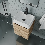 Тумба Bau Dream Blackwood 50 с дверцей, раковина BAU Cerama 48х37 белая, смеситель Hotel Black, черный, выпуск клик клак черный, фото5