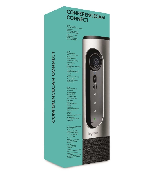Веб-камера Logitech ConferenceCam Connect 1920x1080, 30 кадр/с, USB, микрофон (2 шт, шумоподавление), автофокус, автоосвещение, серебристый