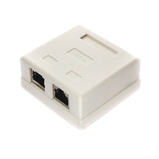 Монтажное оборудование Розетка Gembird NAS214 RJ-45 кат.STP 5e внешняя экранированная 2 порта, 110&Krone