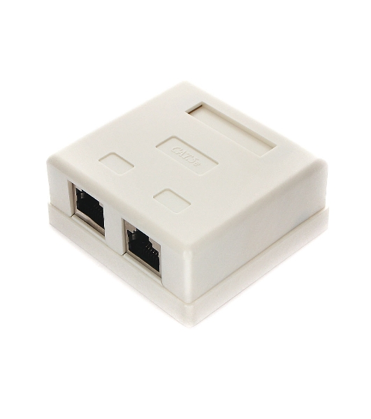 Монтажное оборудование Розетка Gembird NAS214 RJ-45 кат.STP 5e внешняя экранированная 2 порта, 110&Krone