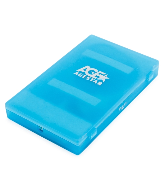 Контейнер для HDD AgeStar Внешний корпус 2.5' SATA HDD/SSD AgeStar SUBCP1 (BLUE) USB 2.0, пластик, синий, безвинтовая конструкция (10612)