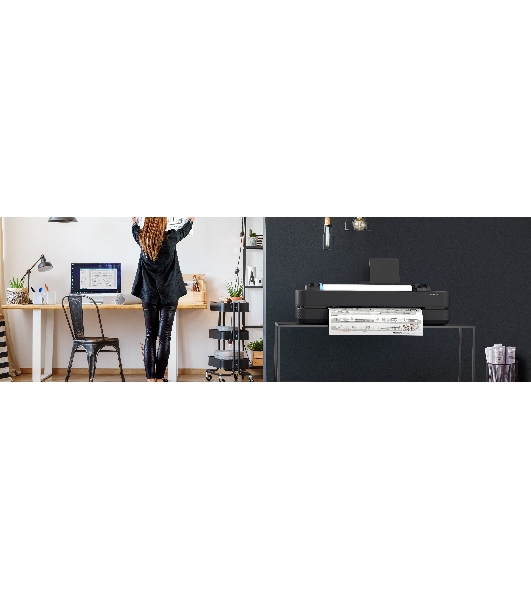 Плоттер струйный HP Designjet T230 (5HB07A), A1, 24', 610 мм, цветной, 2400x1200 dpi, USB, Gigabit Ethernet, WiFi