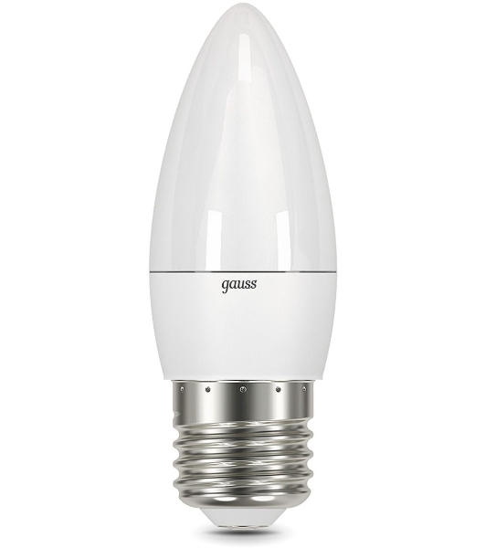 Лампа светодиодная Gauss 103102310 9.5Вт цок.: E27 свеча 220B 6500K св. свеч. бел. хол. (упак.: 10 шт)