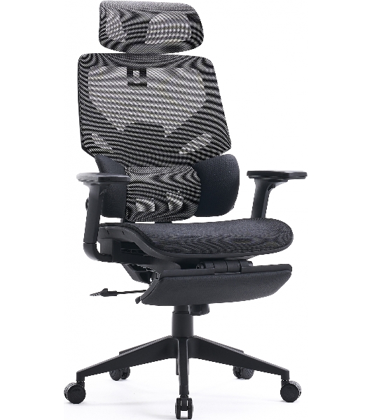Кресло Cactus CS-CHR-MC01-GYBK серый, сетка, подголовник