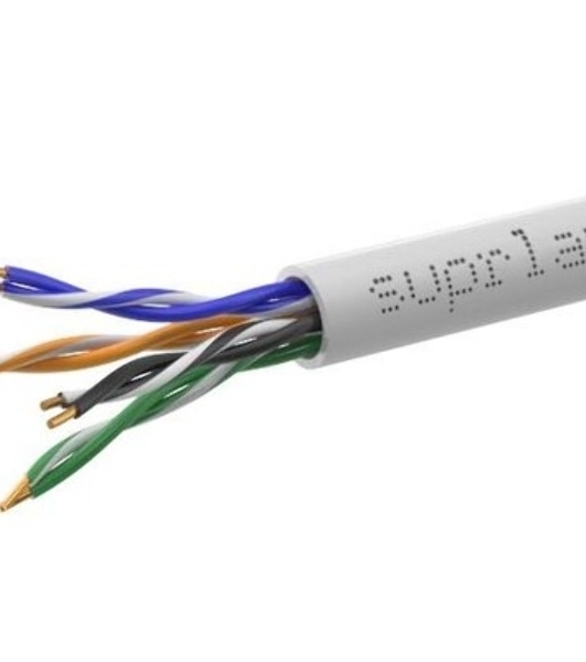 Кабель информационный Suprlan Standard 01-0328-9, cat.5e U/UTP 4 пары 24AWG, PVC, внутренний, 305м, серый