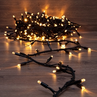 Гирлянда Neon-night 'Кластер' 10 м, 200 LED, черный каучук, IP67, соединяемая, цвет свечения теплый белый