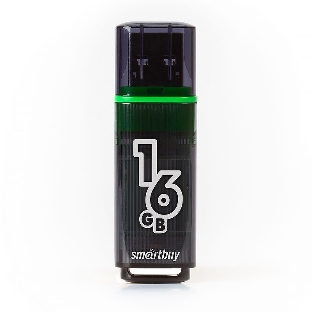 Флешка USB Smartbuy Glossy series Dark Grey (SB16 GbGS-DG), 16Gb, USB 3.0, R/W 75/30, серый/зеленый