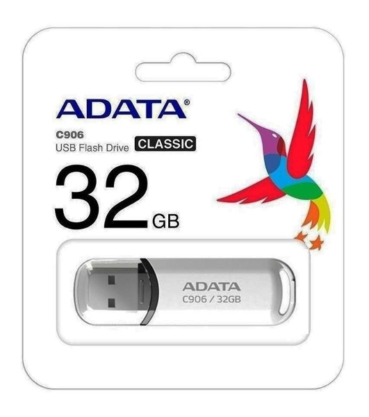 Флешка USB ADATA C906 (AC906-32G-RWH), 32Gb, USB 2.0, R/W 15/5, белый