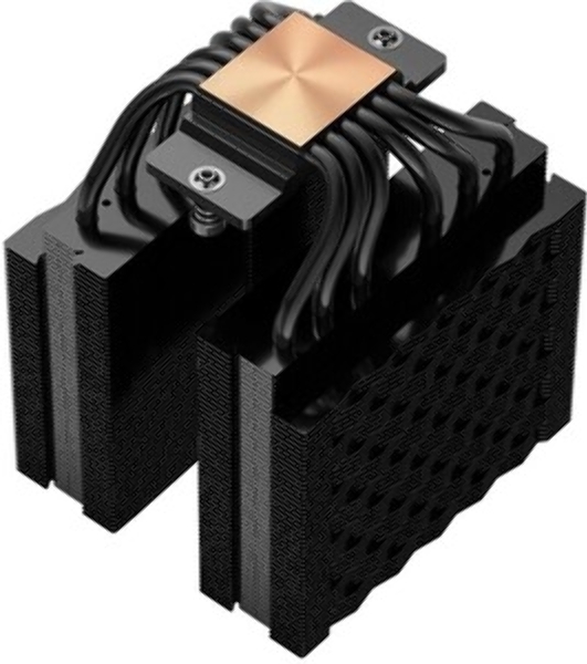 Кулер для процессора PCCooler RT620 BK (250W, 4-pin PWM, 157mm, Al/Cu, 6x6mm, 2x120mm, 73.32CFM, 34.9dBA, 2200RPM, S: 1851/1700/1200/115X, AM5/AM4, black)