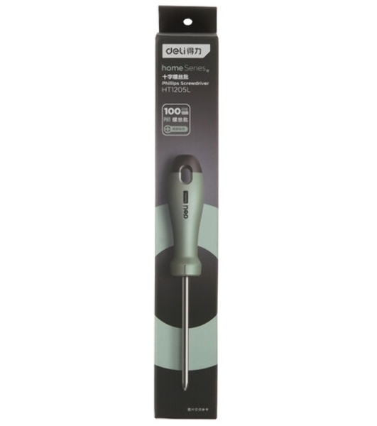 Крестовая отвертка ';Home Series'; Deli HT1205 PH1x100 мм Эксклюзивный дизайн. Рукоятка из высококачественного софттач пластика