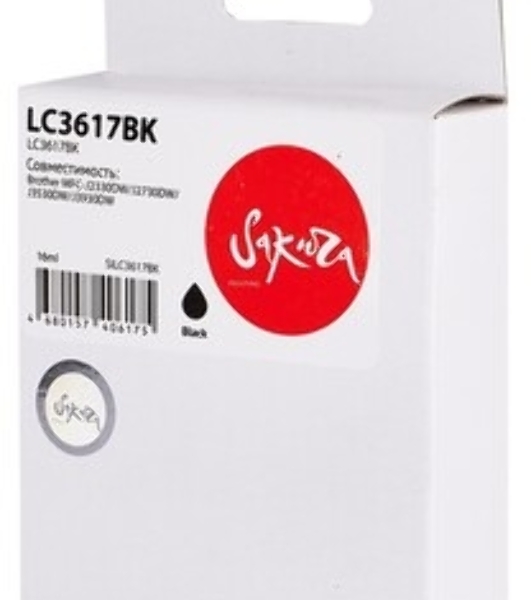 Картридж струйный Sakura LC3617BK для Brother, черный, 16 мл., 550 к.