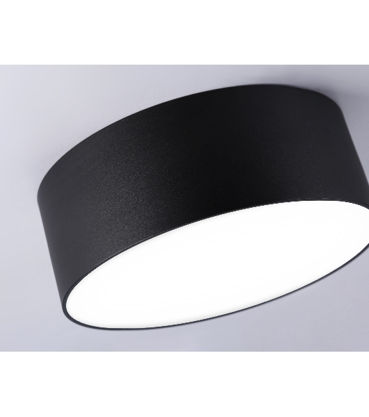 Потолочный светодиодный светильник Ambrella light FV5514 BK черный LED 15W 4200K D120*58 (Без ПДУ)