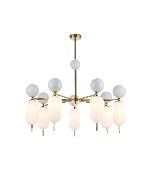 Светильник Ambrella light LH53106/7 BS/GR/FR латунь/серый/белый матовый G9*7 max 28W D800*800
