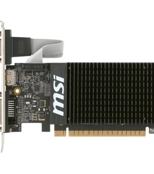 Видеокарта MSI PCI-E GT 710 2GD3H LP nVidia GeForce GT 710 2048Mb 64bit DDR3 954/1600 DVIx1/HDMIx1/CRTx1/HDCP Ret low profile