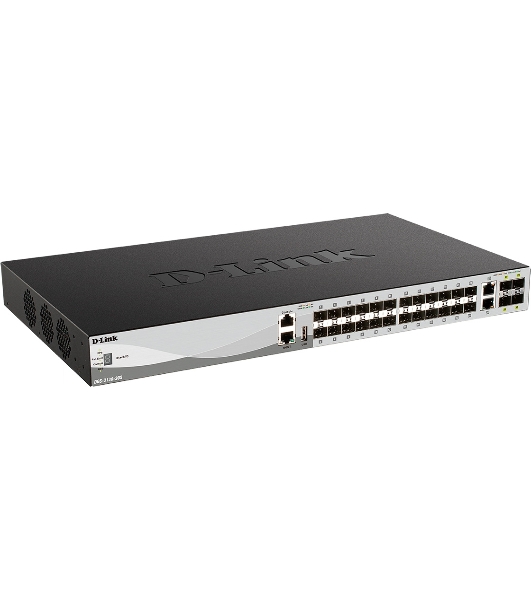 Коммутатор D-Link DGS-3130-30S/B1A, 24×1 Гбит/с SFP + 4×10 Гбит/с SFP+ + 2×10 Гбит/с Combo, управляемый