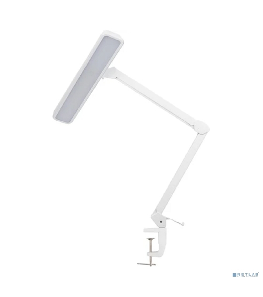 Лампа настольная бестеневая на струбцине Rexant ECO light, 324 SMD LED с диммером, теплый/холодный цвет свечения, белая