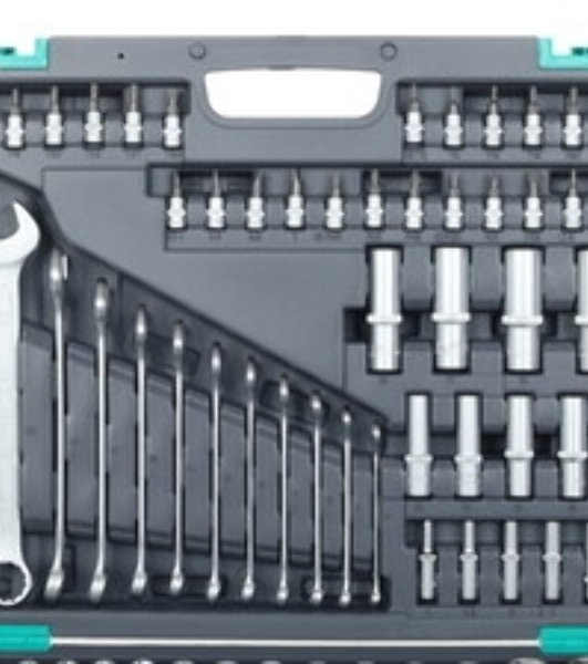 Набор инструментов STELS 141151/4'' 3/8'' 1/2'' cr-v s2 усиленный кейс 216 предм.