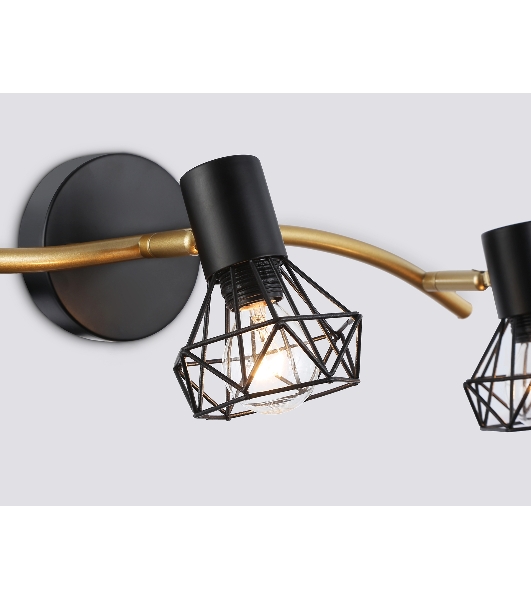 Светильник Ambrella light TR8657/3 BK/GD черный/золото E14/3 max 60W 550*100*185