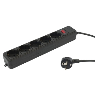 Сетевой фильтр PC Pet AP01006-5-BK 5 м, 5 розеток, черный